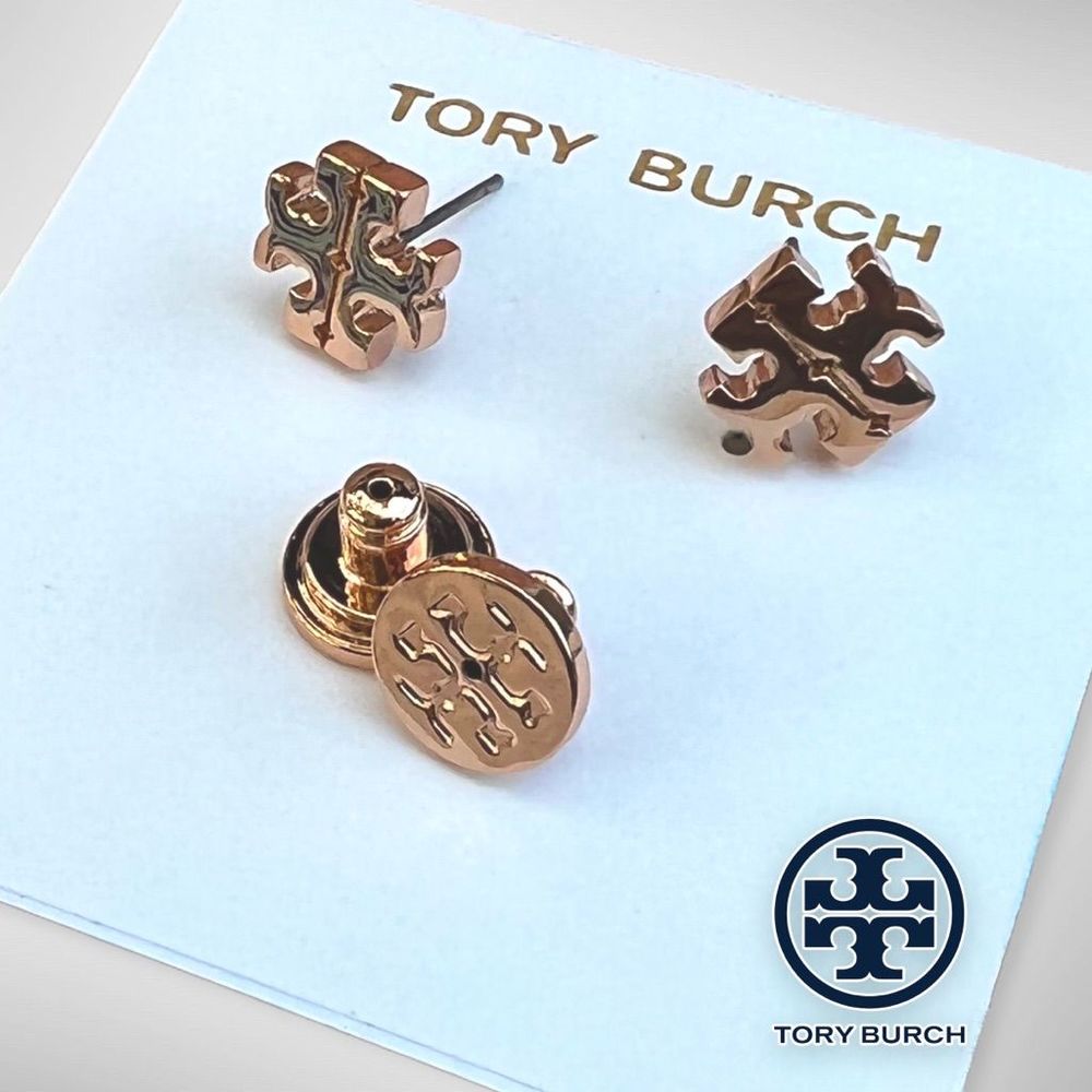 New Tory Burch 18k Rose Gold Plated Kira Stud Earrings in Rose Gold $78 - Picture 13 of 13